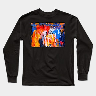 Orange and blue abstract painting Long Sleeve T-Shirt